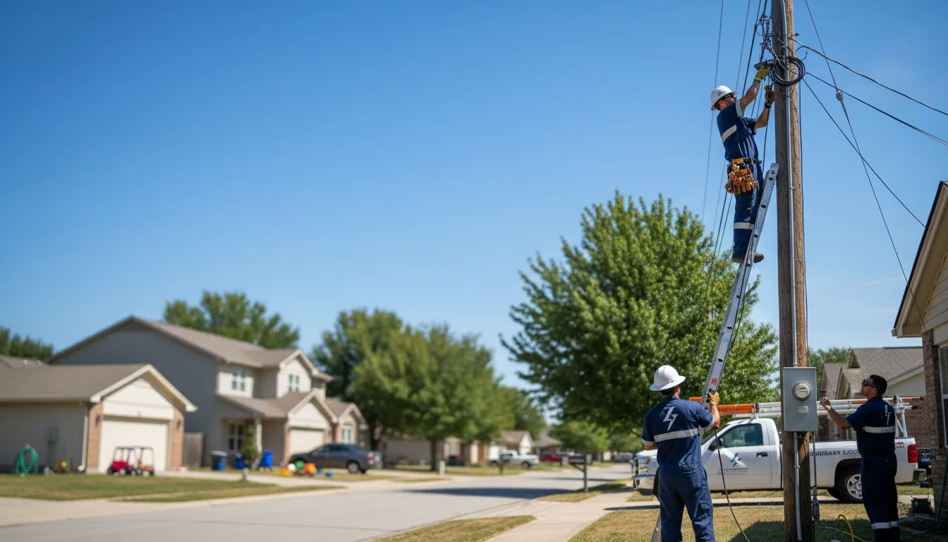 Residential electrician providing installation services in Celeste, TX